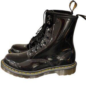 Dr. Martens 1460 Black Patent Leather Lace-Up Boots – Size 6 (DAMAGED)